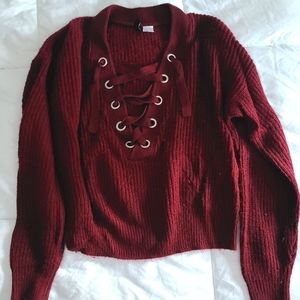 H&M Cropped V-Neck Sweater